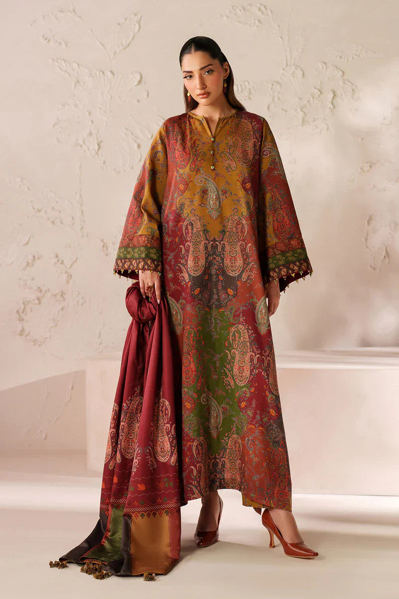 Winter 3PC Karandi Digital Print Dress - KP33405