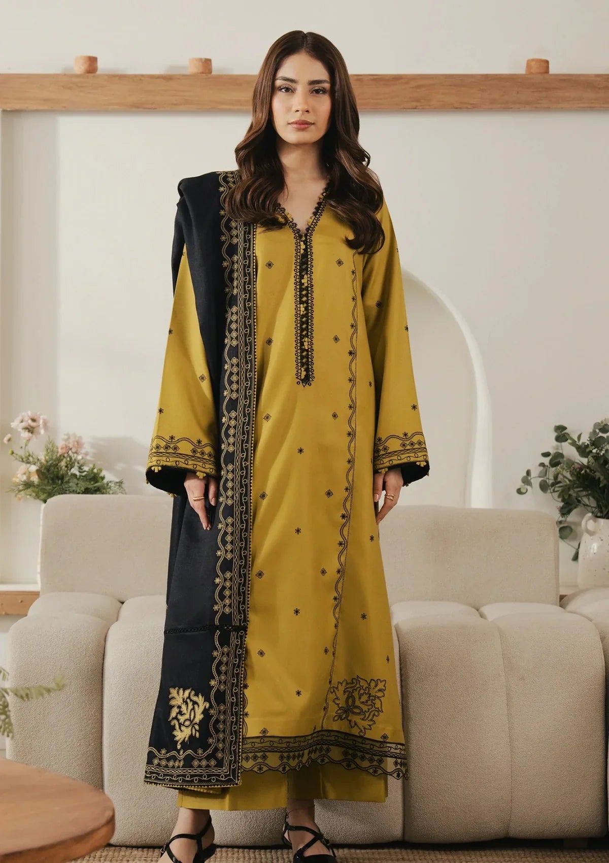 Winter 3PC Dhanak Embroidered Suit - kp33152
