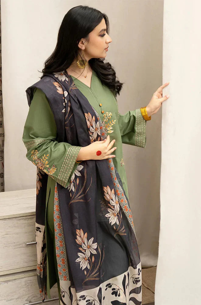 Winter 3PC Dhanak Embroidered Suit - kp3350