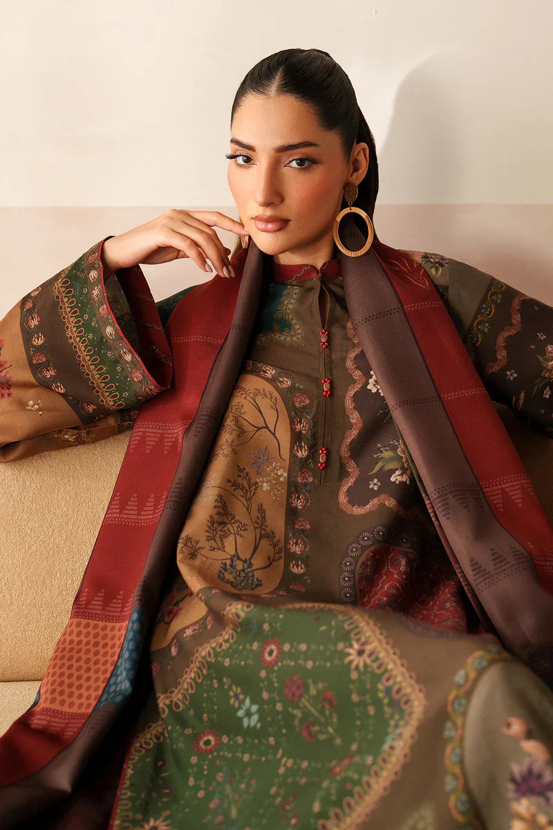 Winter 3PC Karandi Digital Print Dress - KP33412