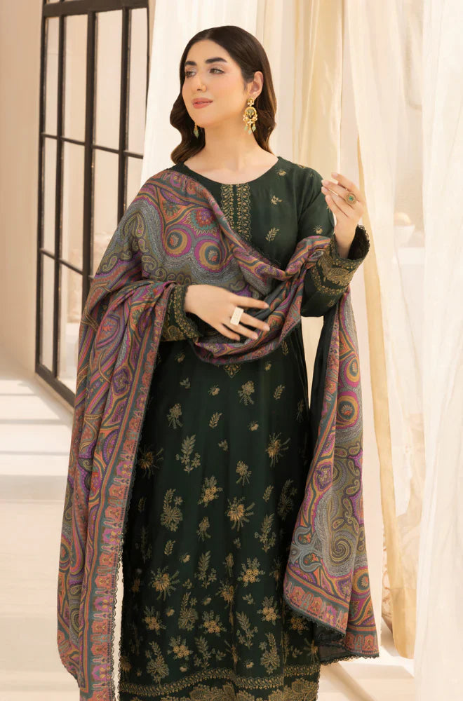 Winter 3PC Dhanak Embroidered Suit - kp3380