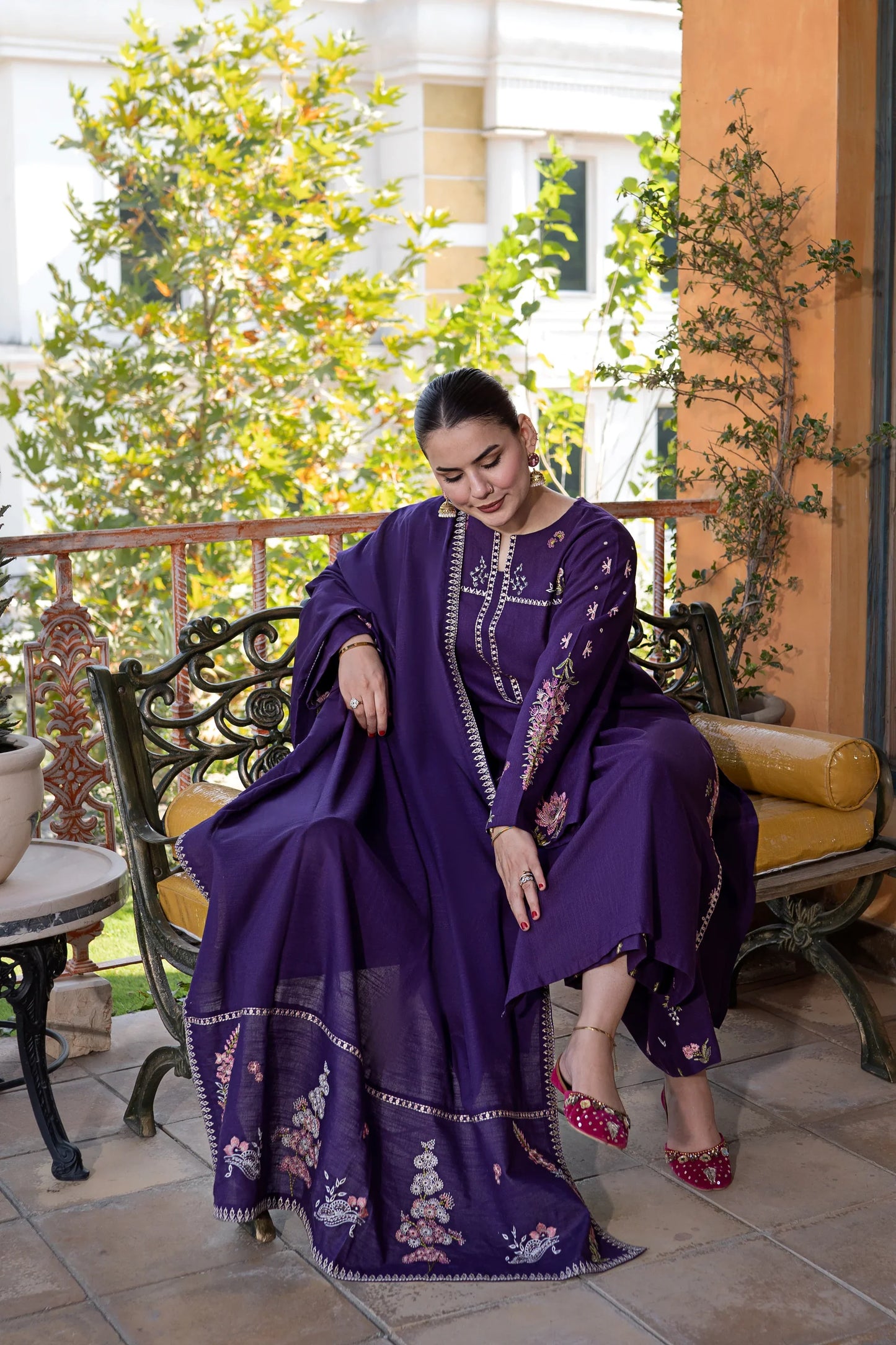 Winter 3PC Dhanak Embroidered Suit - kp33151