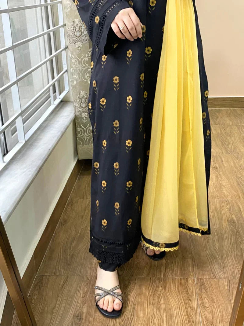 Summer 3PC Lawn Digital Print Dress - KP1151