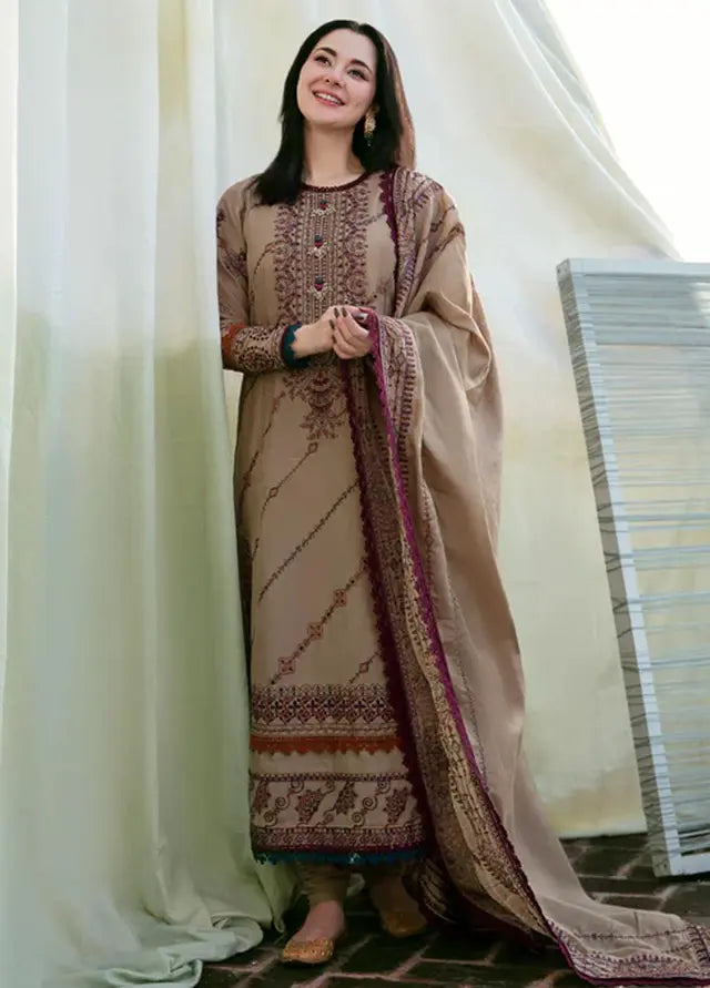 Winter 3PC Dhanak Embroidered Suit - kp3346