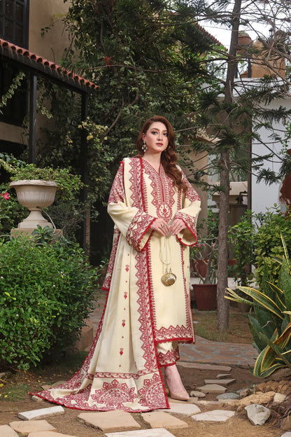 Winter 3PC Dhanak Embroidered Suit - kp3383