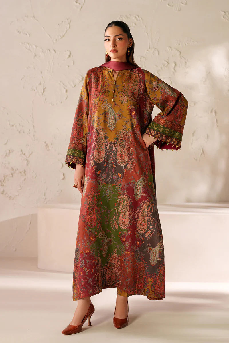 Winter 3PC Karandi Digital Print Dress - KP33405