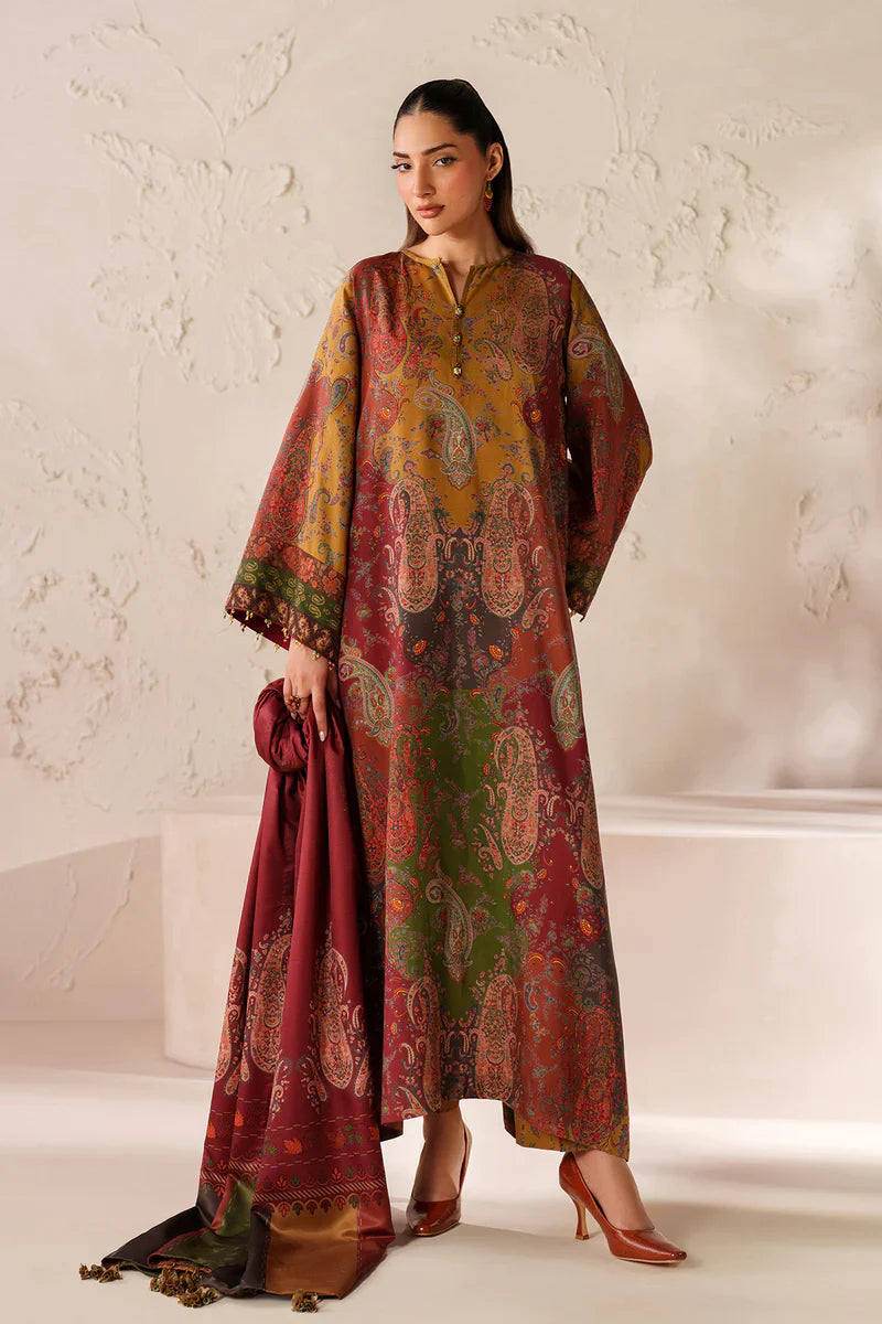 Winter 3PC Karandi Digital Print Dress - KP33405