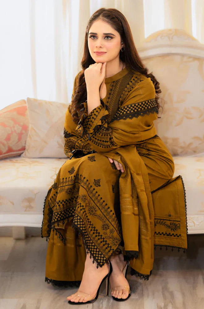 Winter 3PC Dhanak Embroidered Suit - kp3312