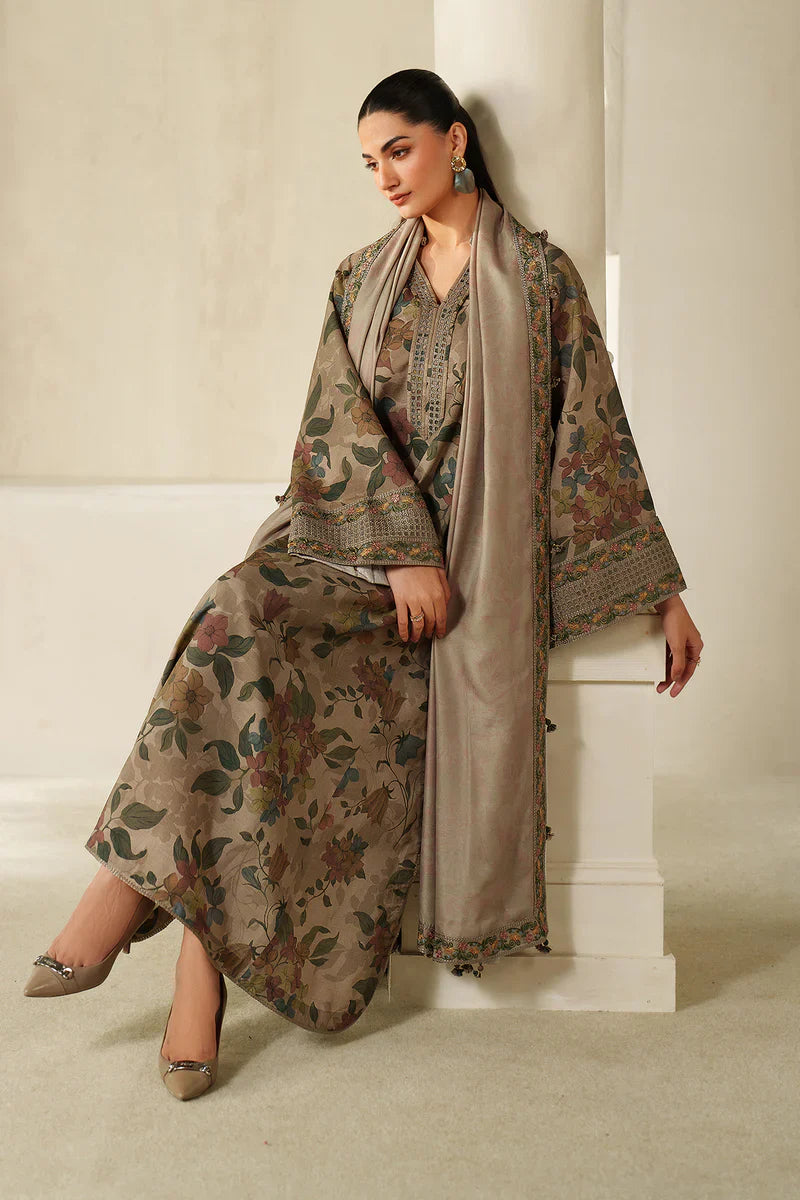 Winter  3PC Karandi Digital Print Dress - KP33145