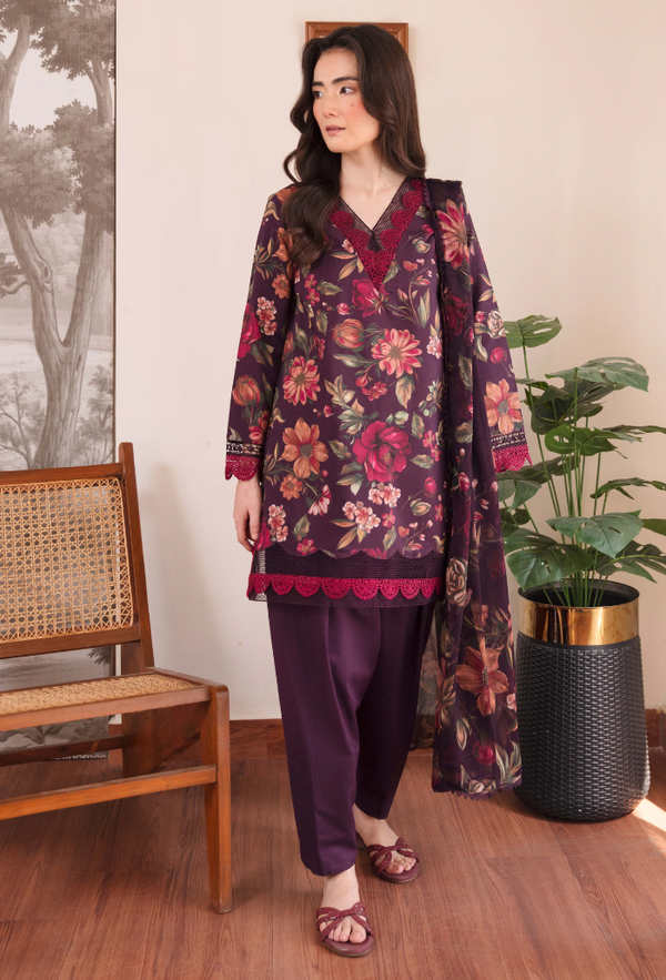 Summer 3PC Lawn Digital Print Dress - KP1170