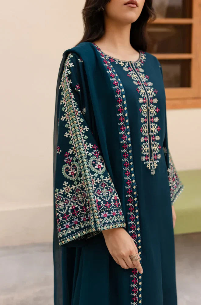 Winter 3PC Dhanak Embroidered Suit - kp33113