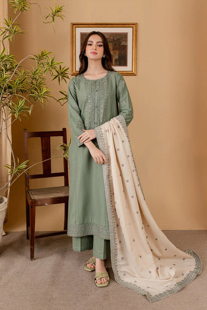 Winter   3PC Dhanak Embroidered Suit - kp3362