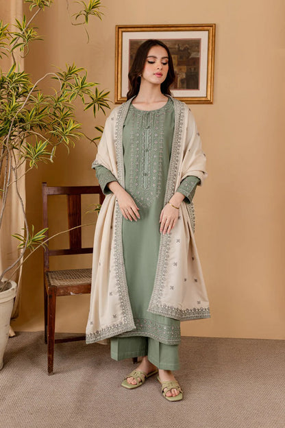 Winter   3PC Dhanak Embroidered Suit - kp3362