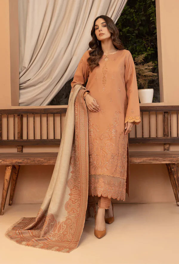 Winter 3PC Dhanak Embroidered Suit - kp3398
