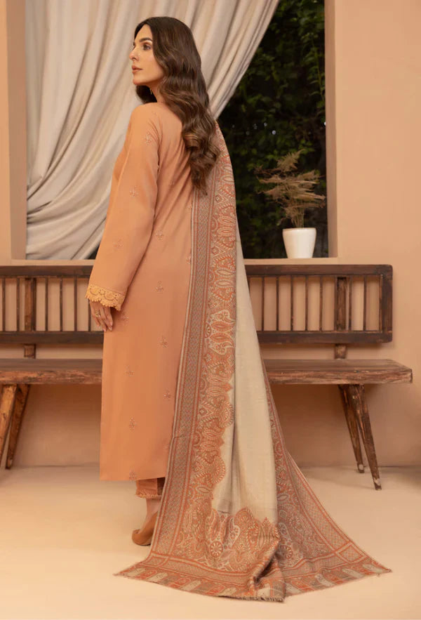 Winter 3PC Dhanak Embroidered Suit - kp3398