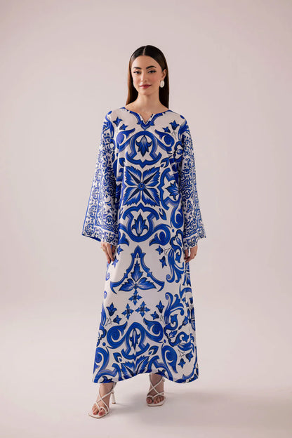 SUMMER 2 piece Silk printed coord kaftan - kp1130