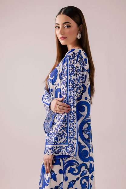 SUMMER 2 piece Silk printed coord kaftan - kp1130