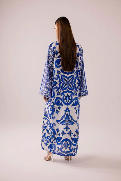 SUMMER 2 piece Silk printed coord kaftan - kp1130