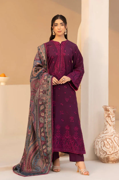 Winter 3PC Dhanak Embroidered Suit - kp3381
