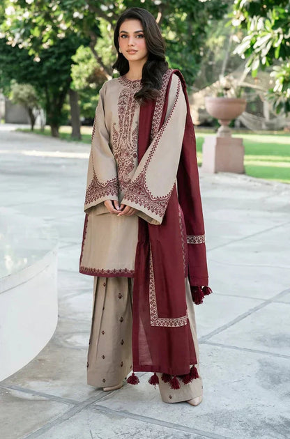 Winter 3PC Dhanak Embroidered Suit - kp3324