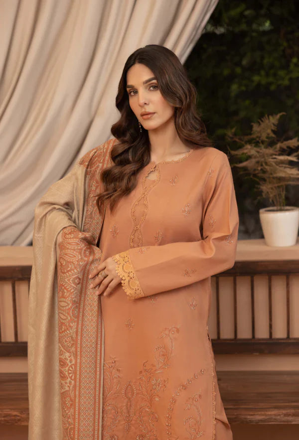 Winter 3PC Dhanak Embroidered Suit - kp3398