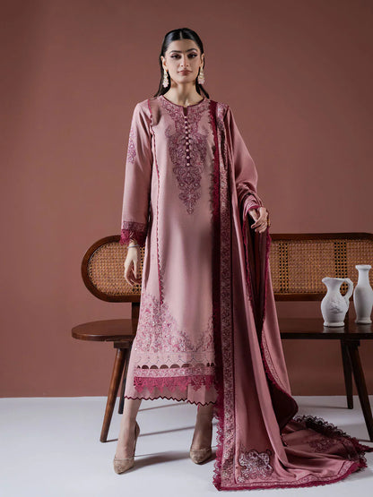 Winter  3PC Dhanak Embroidered Suit - kp3384