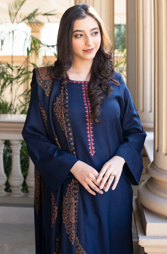 Winter 3PC Dhanak Embroidered Suit - kp3353