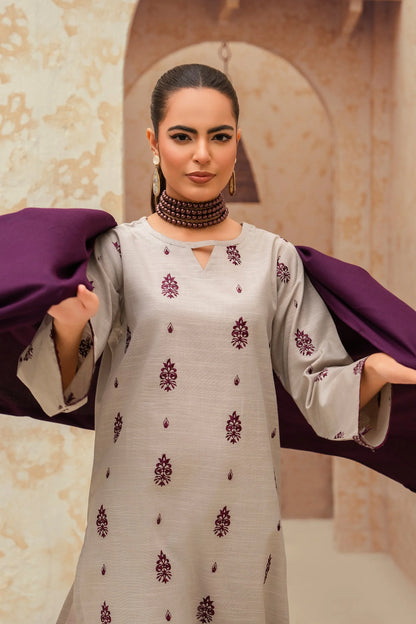 winter  3pc Embroidered Suit - kp550