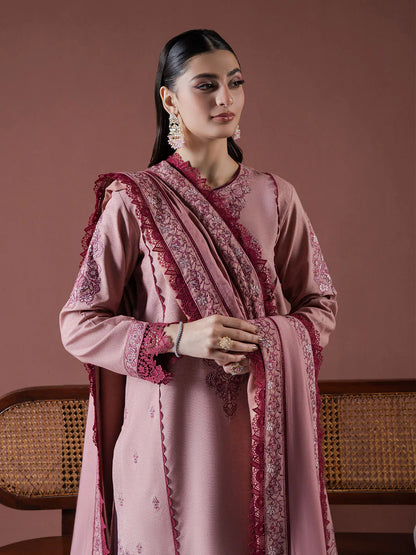 Winter  3PC Dhanak Embroidered Suit - kp3384