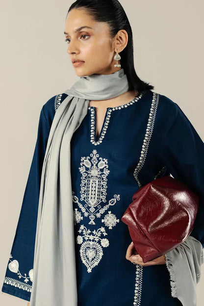 Winter   3PC Dhanak Embroidered Suit - kp33122
