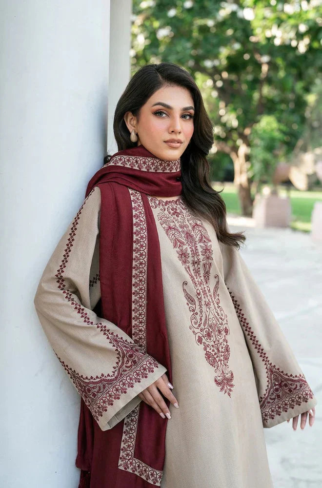 Winter 3PC Dhanak Embroidered Suit - kp3324