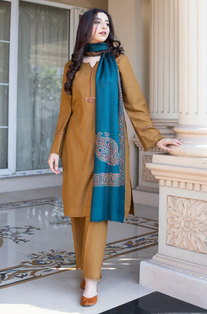 Winter 3PC Dhanak Embroidered Suit - KP3354