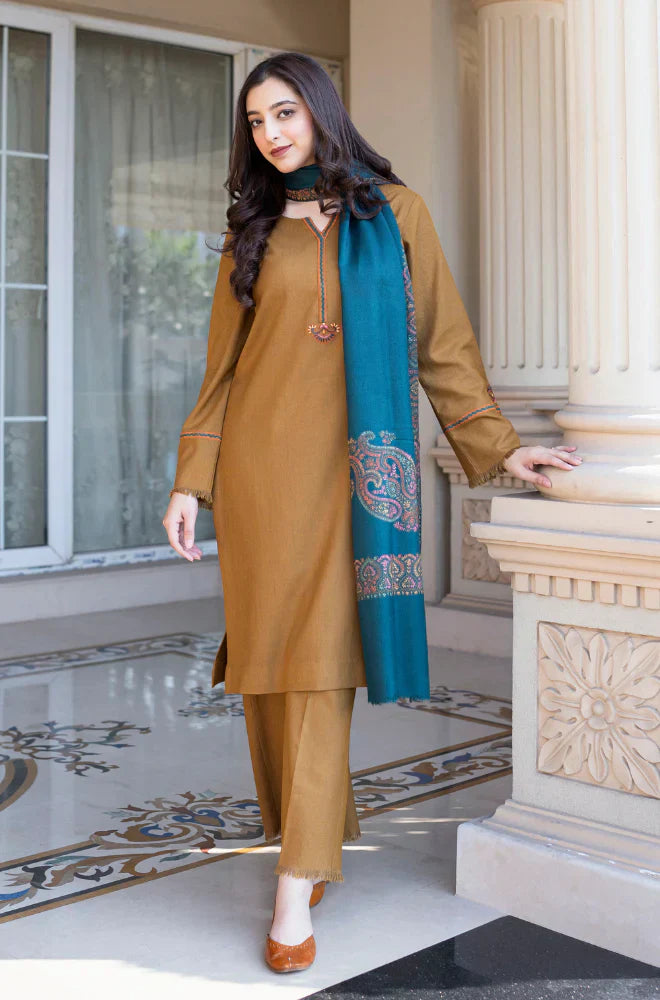 Winter 3PC Dhanak Embroidered Suit - KP3354