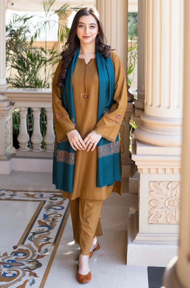 Winter 3PC Dhanak Embroidered Suit - KP3354