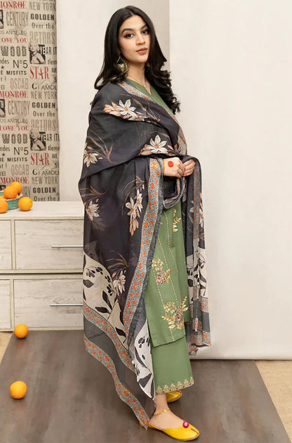 Winter 3PC Dhanak Embroidered Suit - kp3350