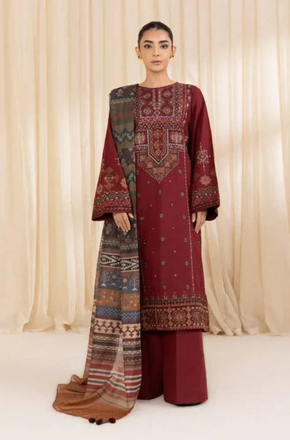 Winter 3PC Dhanak Embroidered Suit - kp3363