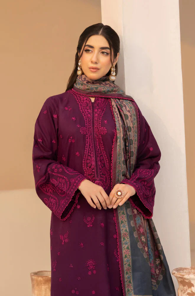 Winter 3PC Dhanak Embroidered Suit - kp3381
