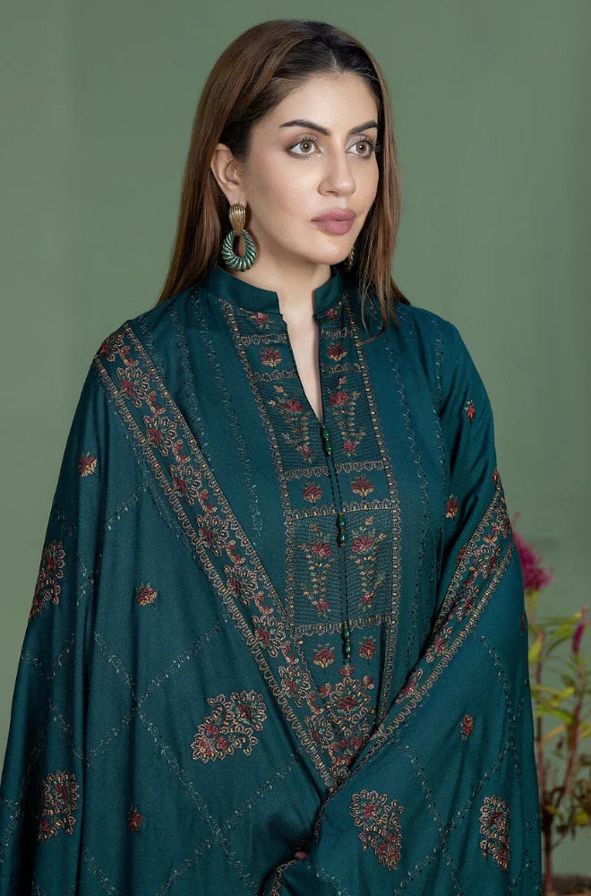 Winter 3PC Dhanak Embroidered Suit - kp3316