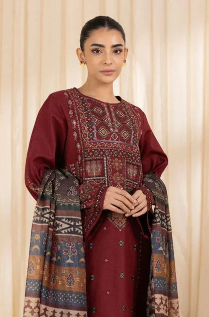 Winter 3PC Dhanak Embroidered Suit - kp3363