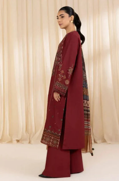 Winter 3PC Dhanak Embroidered Suit - kp3363