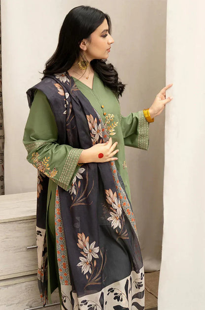 Winter 3PC Dhanak Embroidered Suit - kp3350