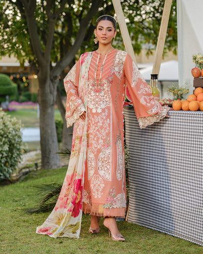 Summer 3PC Lawn Chikenkari Embroidered Shirt - KP1126