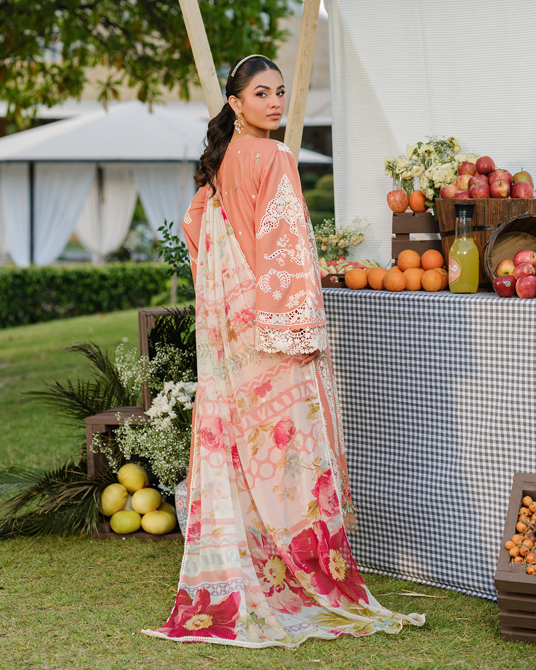 Summer 3PC Lawn Chikenkari Embroidered Shirt - KP1126