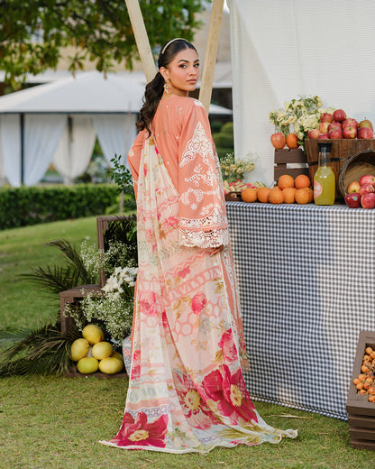 Summer 3PC Lawn Chikenkari Embroidered Shirt - KP1126