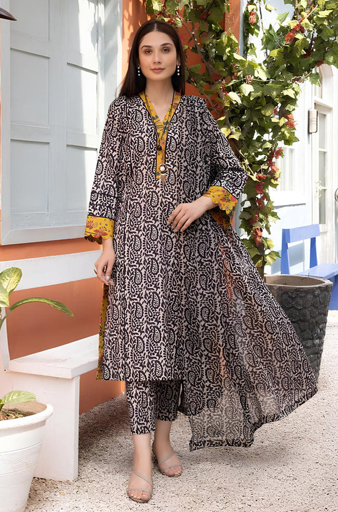 kp320 - 3 Piece Unstitched Digital Printed Airjet Lawn Suit kp320