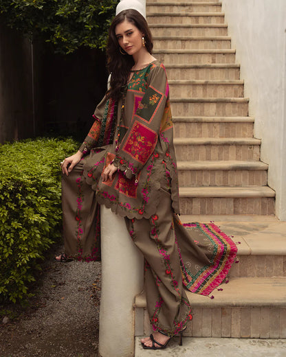 Summer 3PC Lawn Digital Print Dress - KP1141