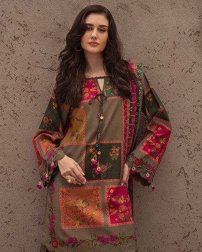 Summer 3PC Lawn Digital Print Dress - KP1141