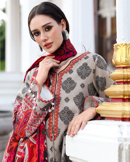 Winter 3PC Karandi Digital Print Dress - KP33400