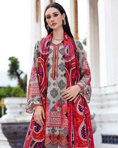 Winter 3PC Karandi Digital Print Dress - KP33400