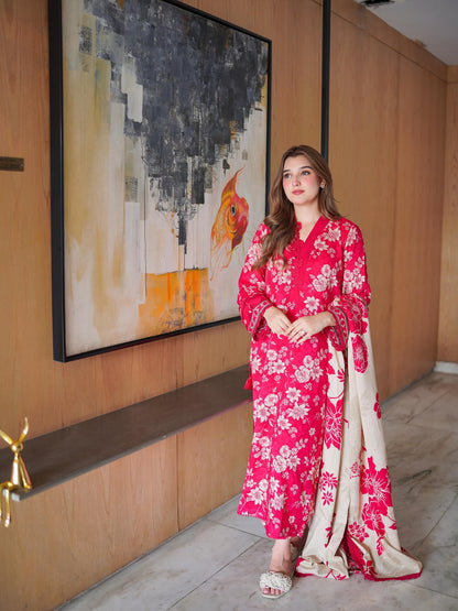 Winter 3PC Karandi Digital Print Dress - KP33416